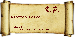 Kincses Petra névjegykártya